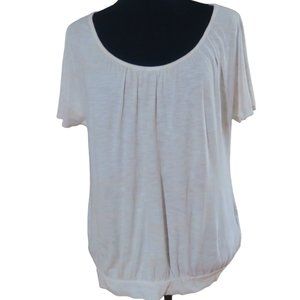 Cream and soft pink blouse, short sleeve, Sonoma XL